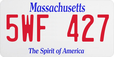 MA license plate 5WF427
