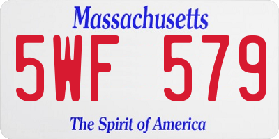 MA license plate 5WF579