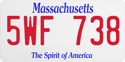 MA license plate 5WF738