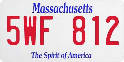 MA license plate 5WF812