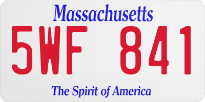 MA license plate 5WF841