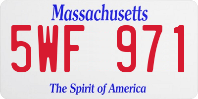 MA license plate 5WF971