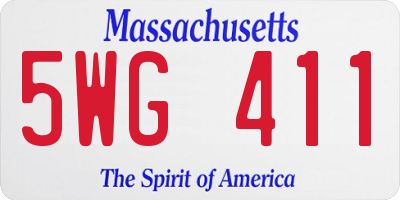 MA license plate 5WG411