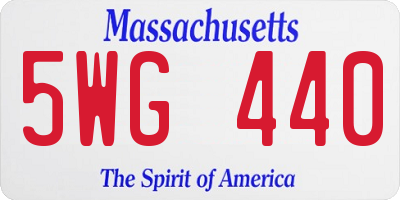 MA license plate 5WG440