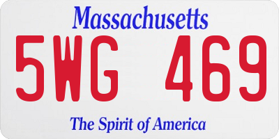 MA license plate 5WG469