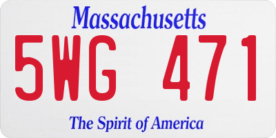MA license plate 5WG471