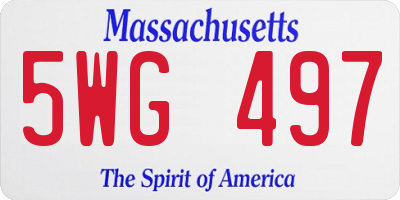 MA license plate 5WG497
