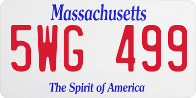 MA license plate 5WG499