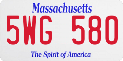 MA license plate 5WG580