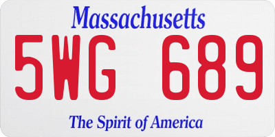 MA license plate 5WG689