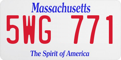 MA license plate 5WG771