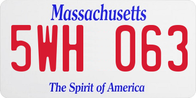 MA license plate 5WH063