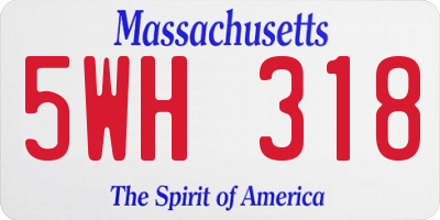 MA license plate 5WH318