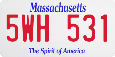 MA license plate 5WH531