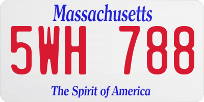 MA license plate 5WH788