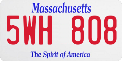MA license plate 5WH808