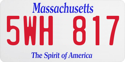 MA license plate 5WH817