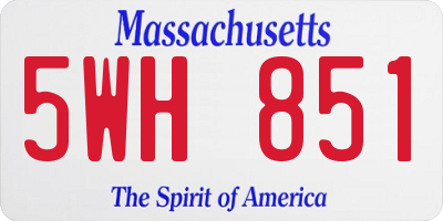 MA license plate 5WH851