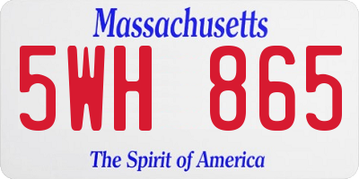 MA license plate 5WH865