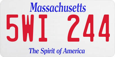 MA license plate 5WI244