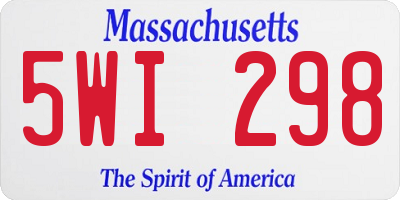 MA license plate 5WI298