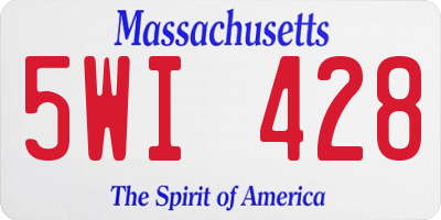 MA license plate 5WI428