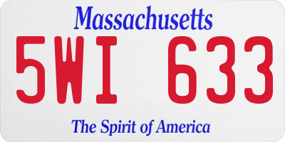 MA license plate 5WI633