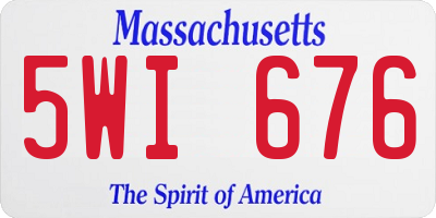 MA license plate 5WI676
