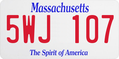 MA license plate 5WJ107