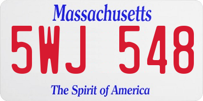MA license plate 5WJ548