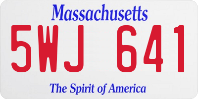 MA license plate 5WJ641