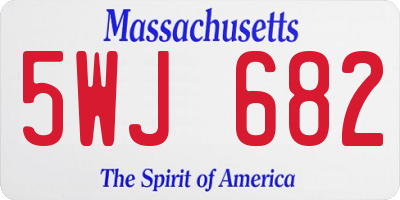 MA license plate 5WJ682