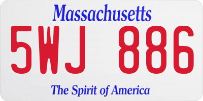 MA license plate 5WJ886