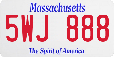 MA license plate 5WJ888