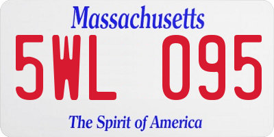 MA license plate 5WL095