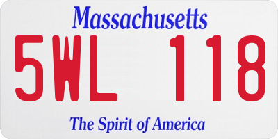 MA license plate 5WL118