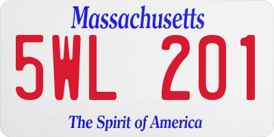 MA license plate 5WL201