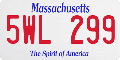MA license plate 5WL299