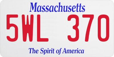 MA license plate 5WL370