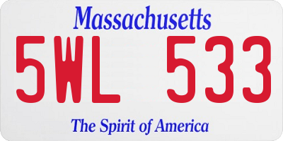 MA license plate 5WL533