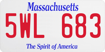 MA license plate 5WL683