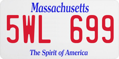 MA license plate 5WL699