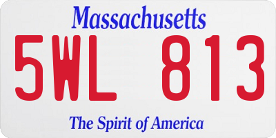 MA license plate 5WL813