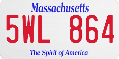 MA license plate 5WL864