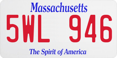 MA license plate 5WL946