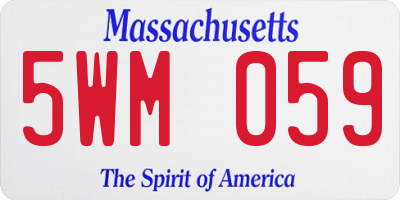 MA license plate 5WM059