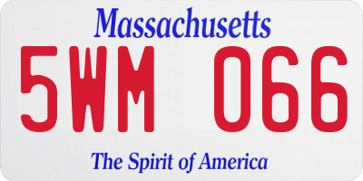 MA license plate 5WM066