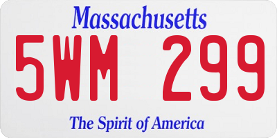 MA license plate 5WM299