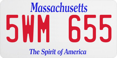 MA license plate 5WM655