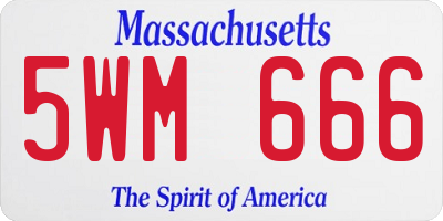MA license plate 5WM666